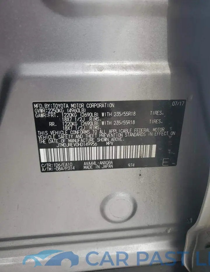 JTMDJREV0HD149956# 12