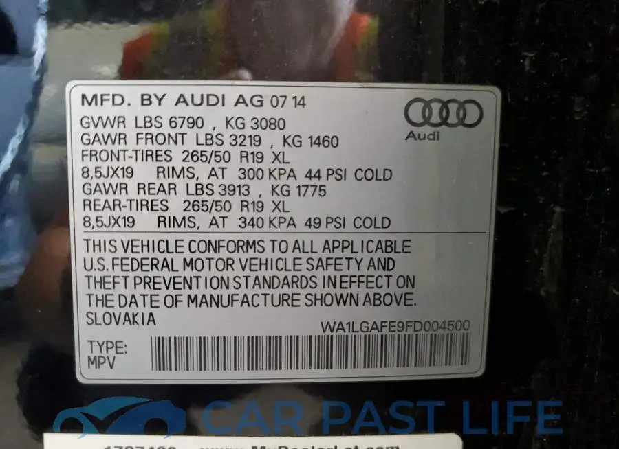 WA1LGAFE9FD004500# 14