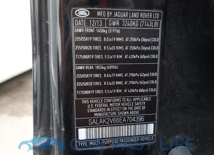 SALAK2V66EA704396# 10