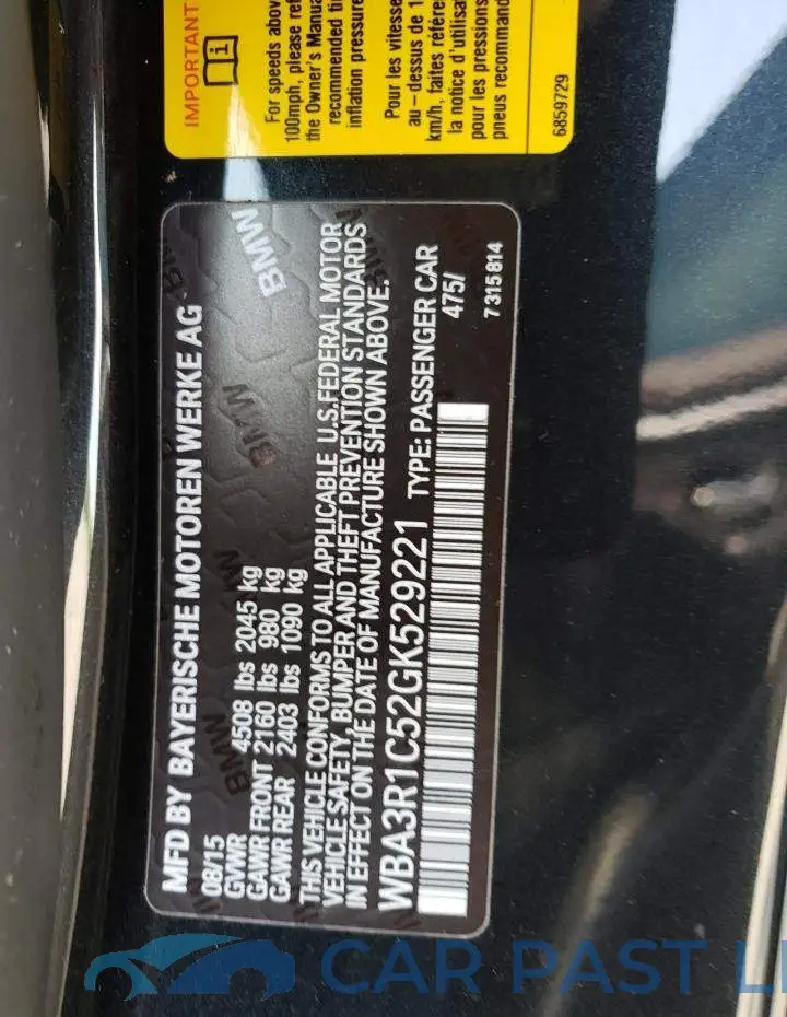 WBA3R1C52GK529221# 12