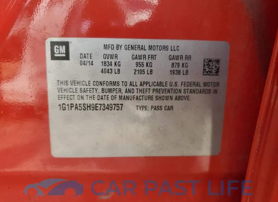 1G1PA5SH9E7349757# 12