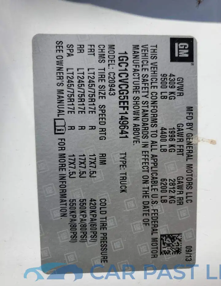 1GC1CVCG5EF149641# 13