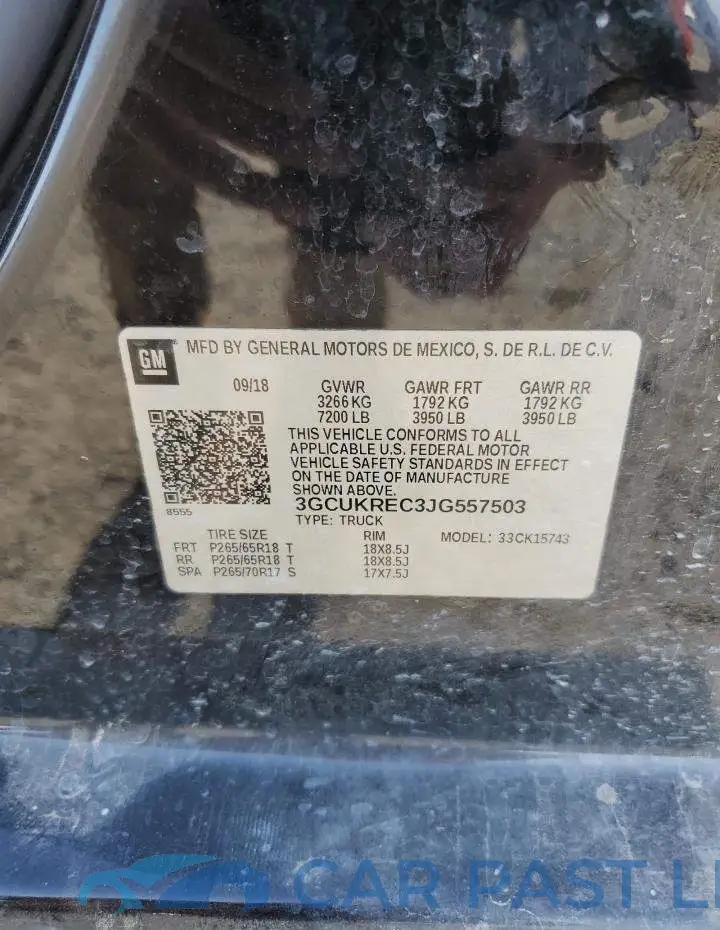 3GCUKREC3JG557503# 12