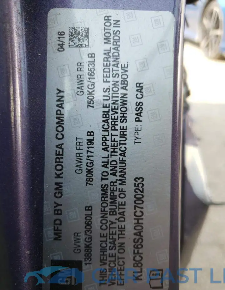 KL8CF6SA0HC700253# 12