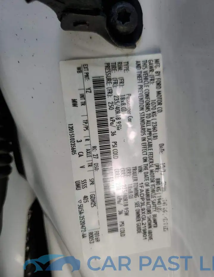 1FADP3L9XGL219801# 12