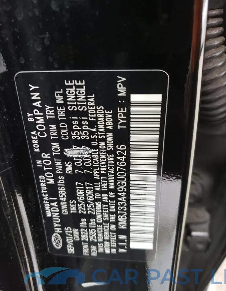 KM8J33A49GU076426# 13