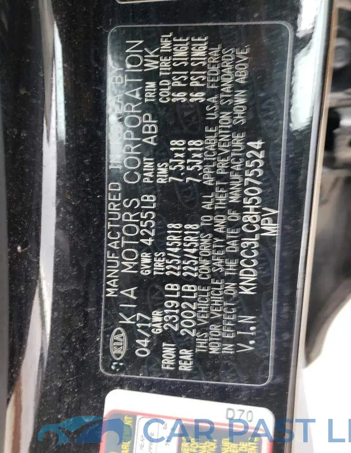KNDCC3LC8H5075524# 12