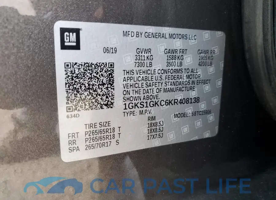1GKS1GKC6KR408138# 13