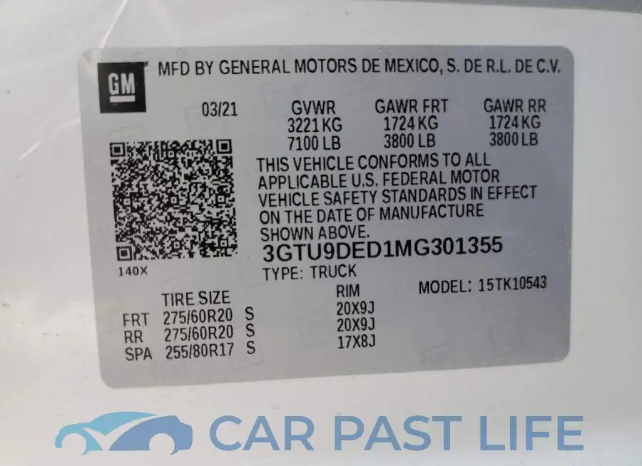 3GTU9DED1MG301355# 13