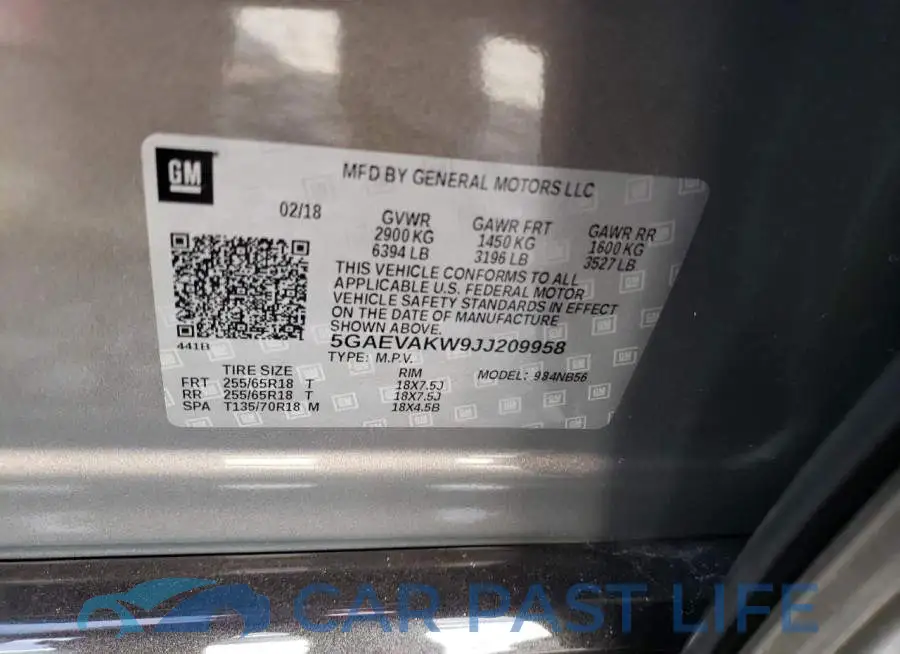 5GAEVAKW9JJ209958# 13