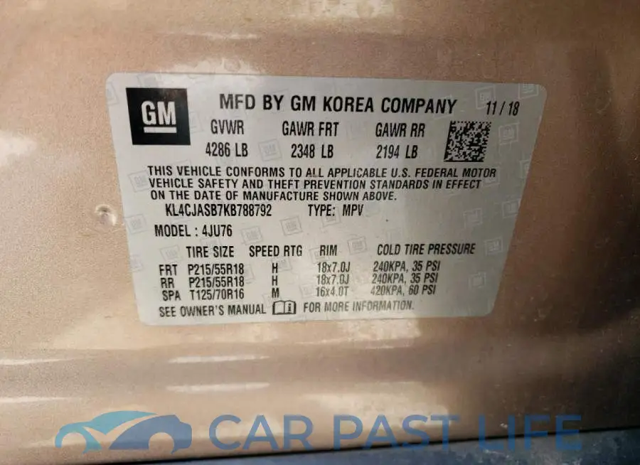 KL4CJASB7KB788792# 14
