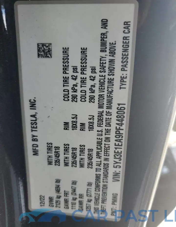 5YJ3E1EA9PF448061# 13
