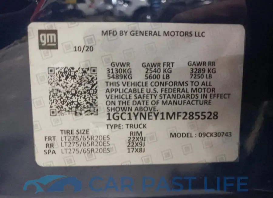 1GC1YNEY1MF285528# 12