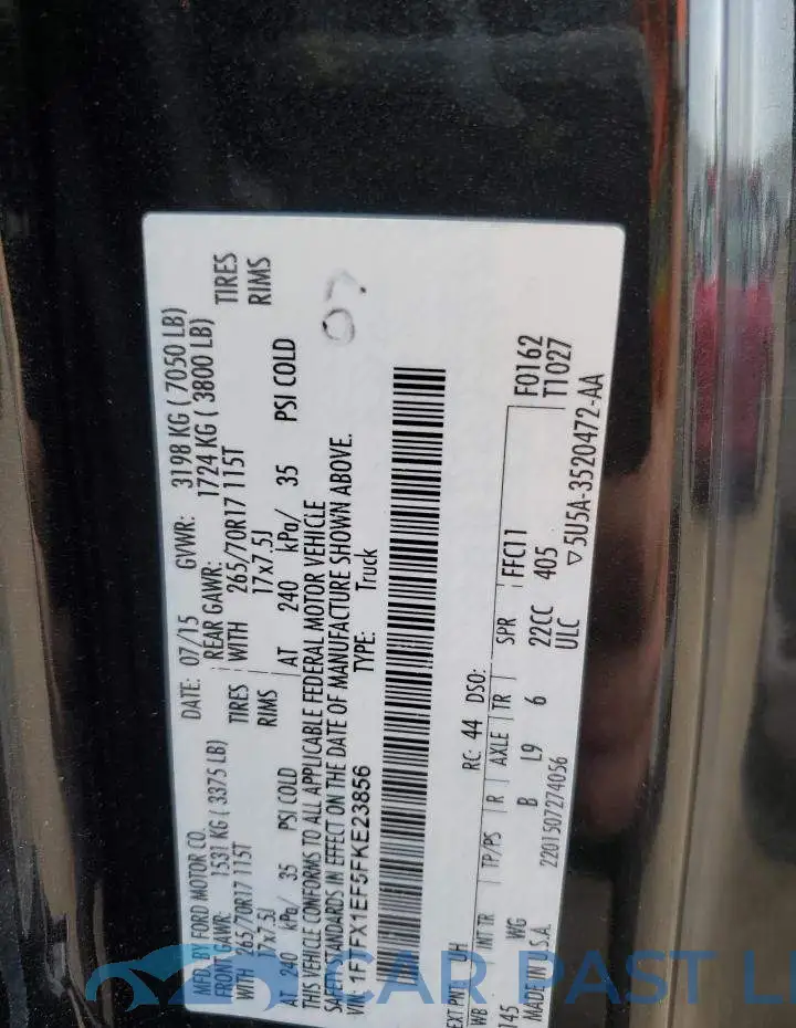 1FTFX1EF5FKE23856# 12