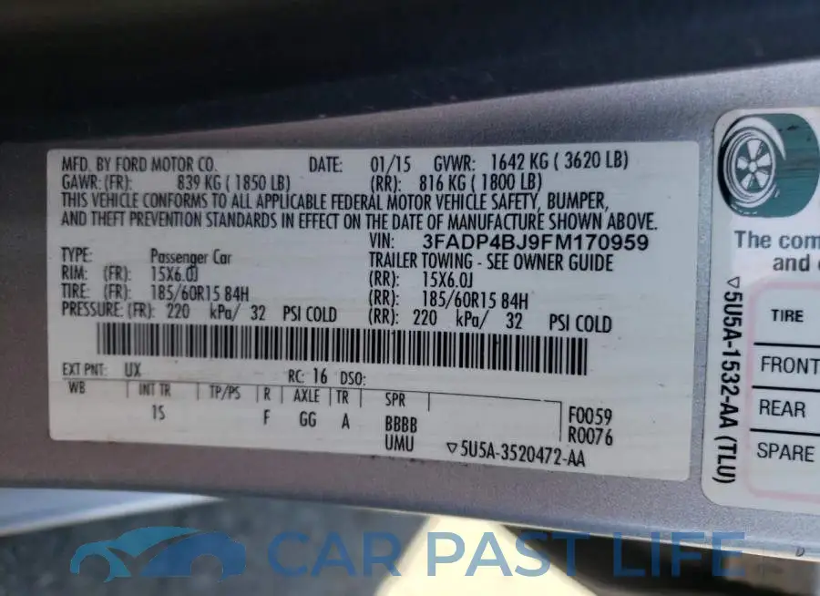 3FADP4BJ9FM170959# 12