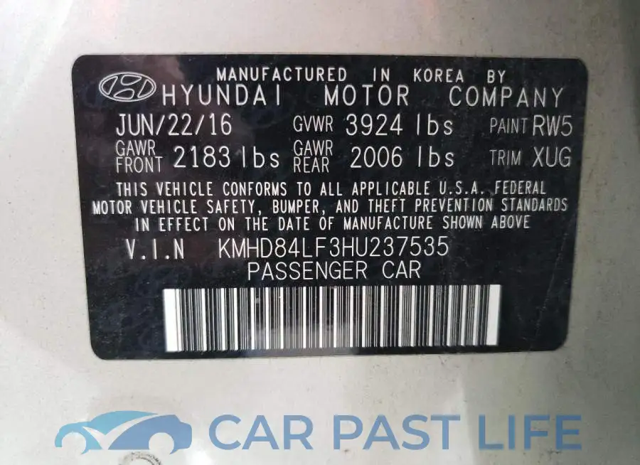 KMHD84LF3HU237535# 12