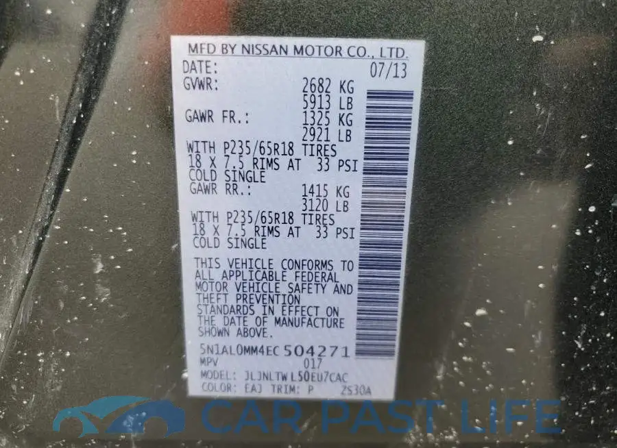 5N1AL0MM4EC504271# 14