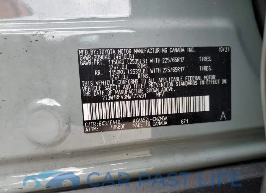 2T3W1RFV3MW172491# 13