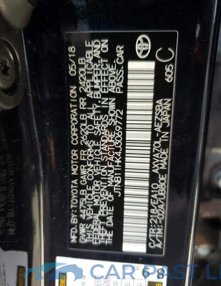 JTNB11HK4J3069772# 12