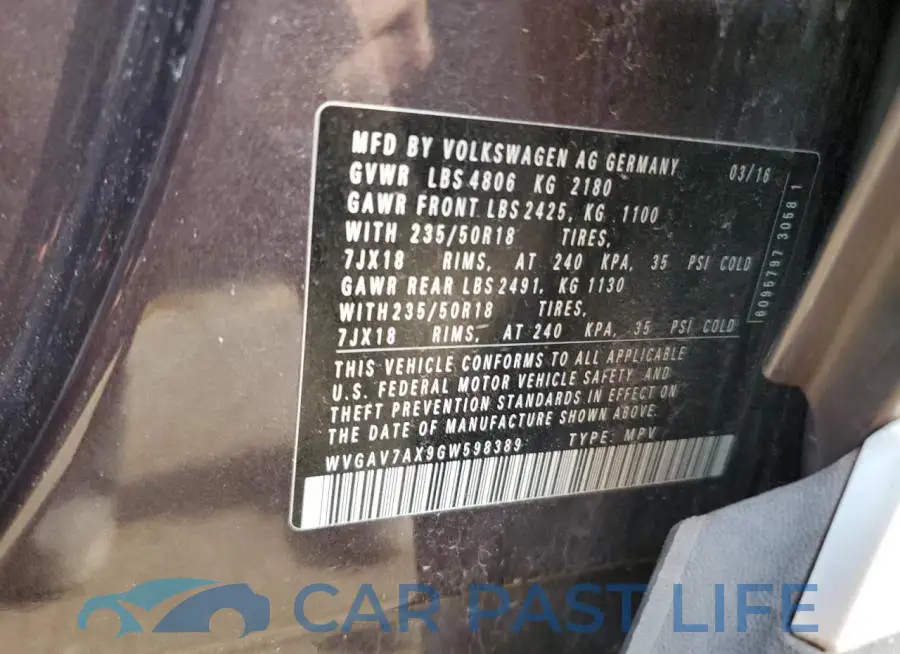 WVGAV7AX9GW598389# 13