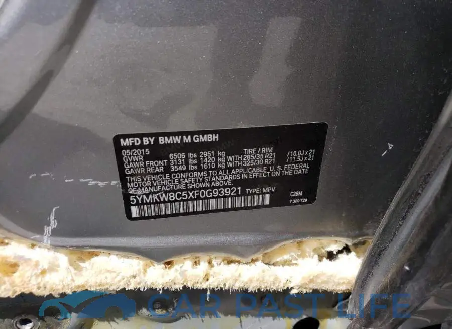 5YMKW8C5XF0G93921# 12