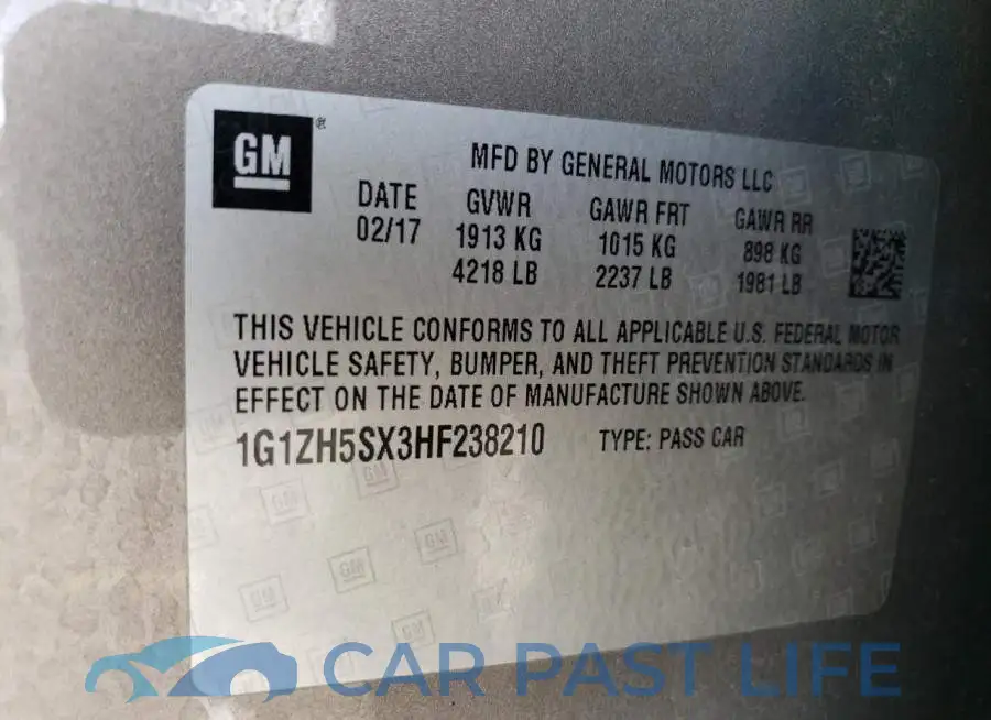 1G1ZH5SX3HF238210# 12