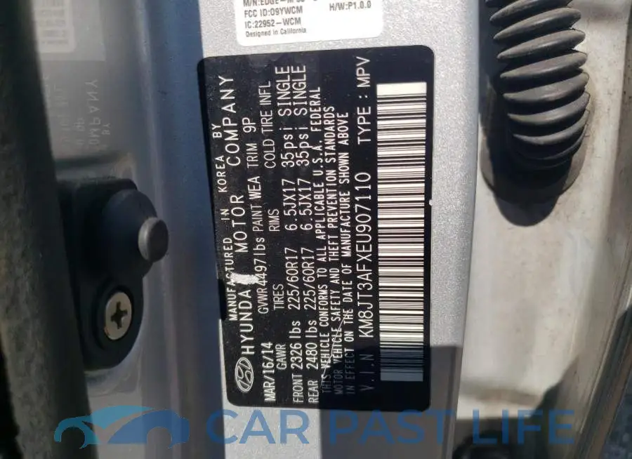 KM8JT3AFXEU907110# 12