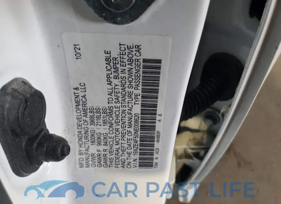 19XZE4F50NE008620# 13
