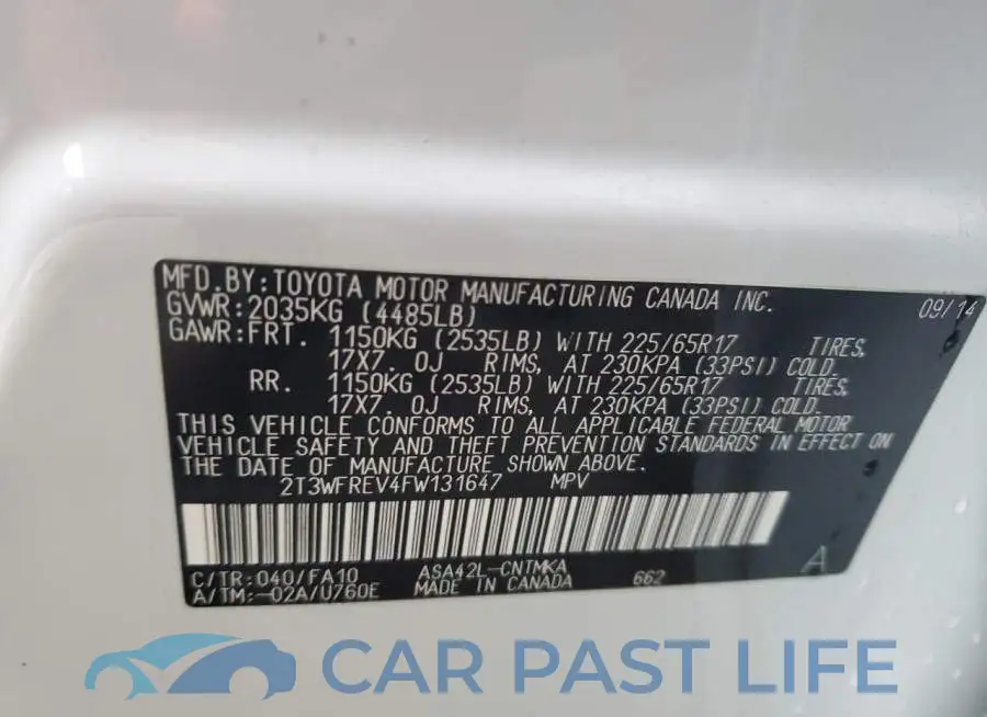 2T3WFREV4FW131647# 13