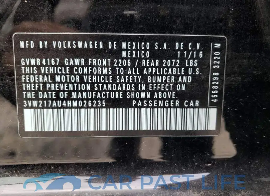 3VW217AU4HM026235# 12