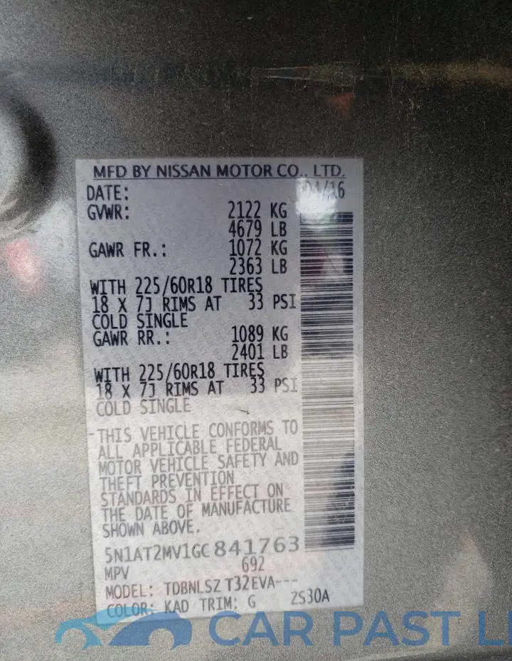 5N1AT2MV1GC841763# 13