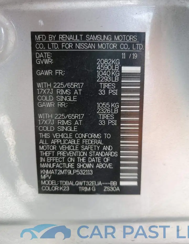 KNMAT2MT9LP532113# 14