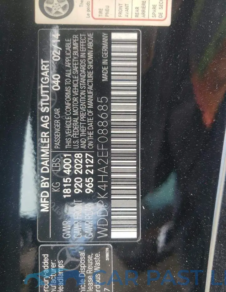 WDDPK4HA2EF088685# 12