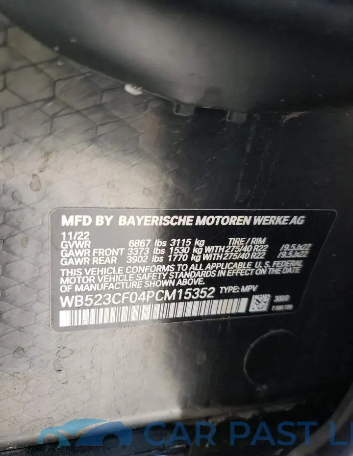 WB523CF04PCM15352# 13