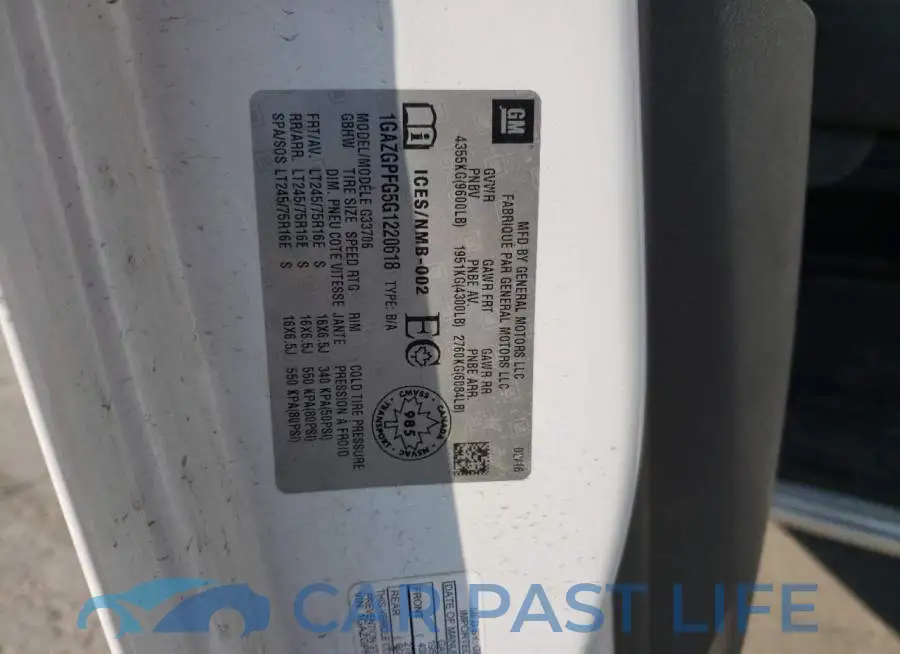 1GAZGPFG5G1220618# 12