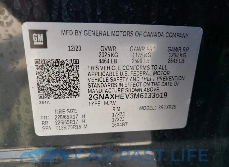 2GNAXHEV3M6133519# 13