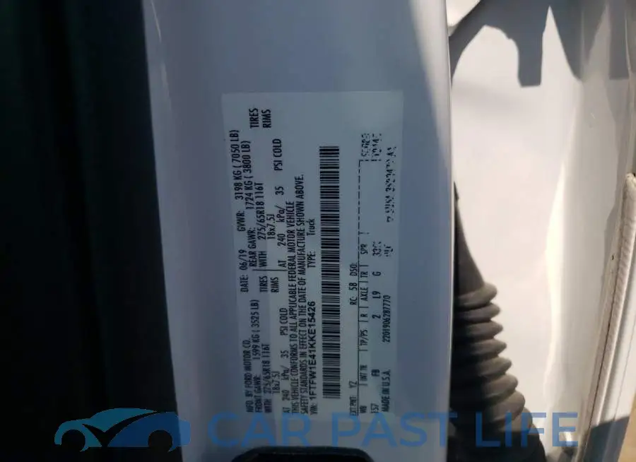 1FTFW1E41KKE15426# 12