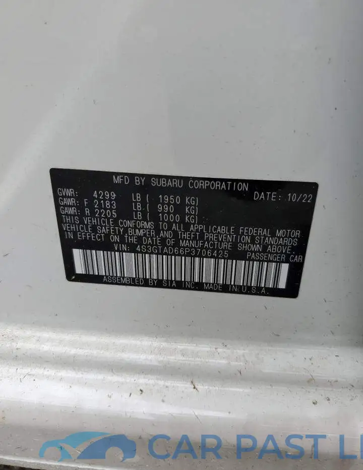 4S3GTAD66P3706425# 12