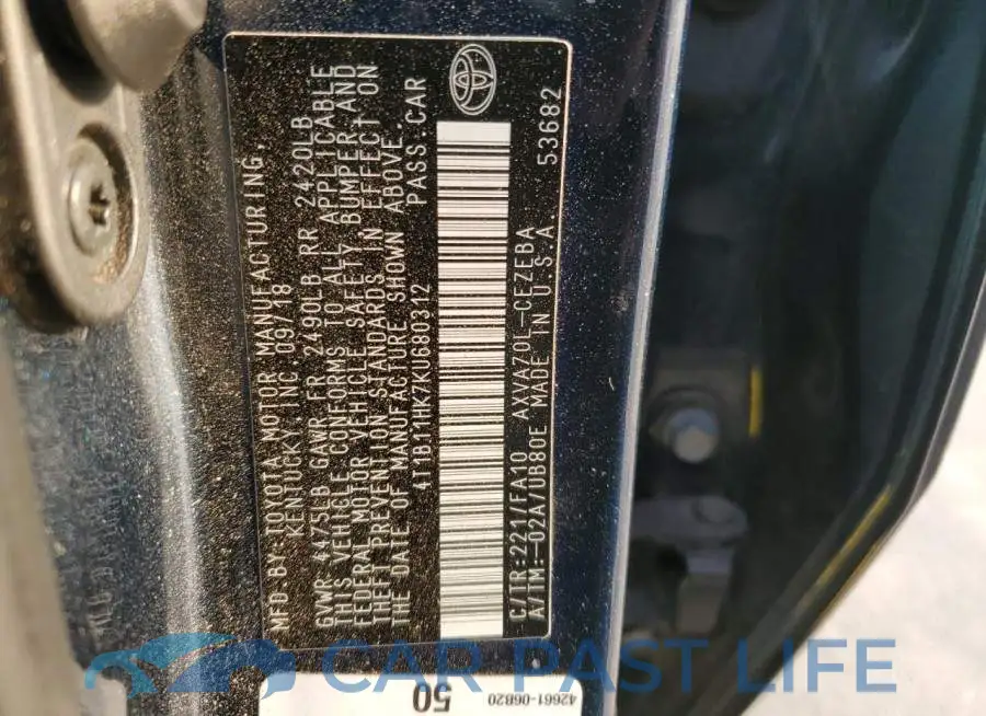 4T1B11HK7KU680312# 13