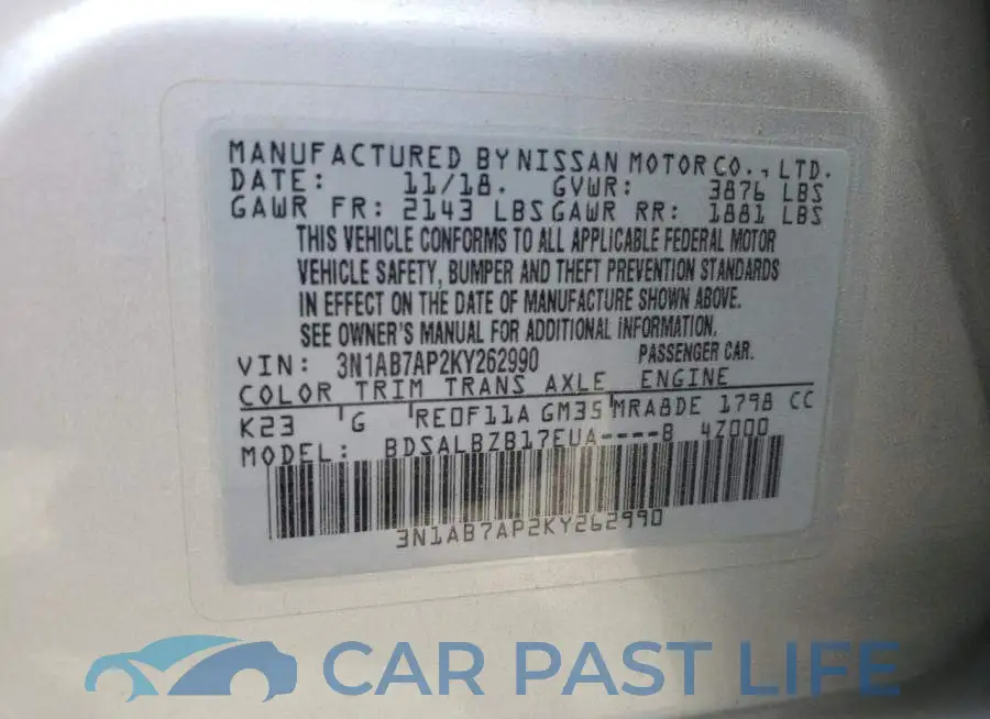 3N1AB7AP2KY262990# 13