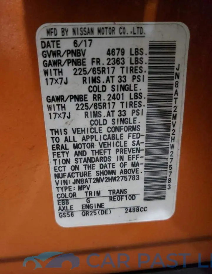 JN8AT2MV2HW275783# 13