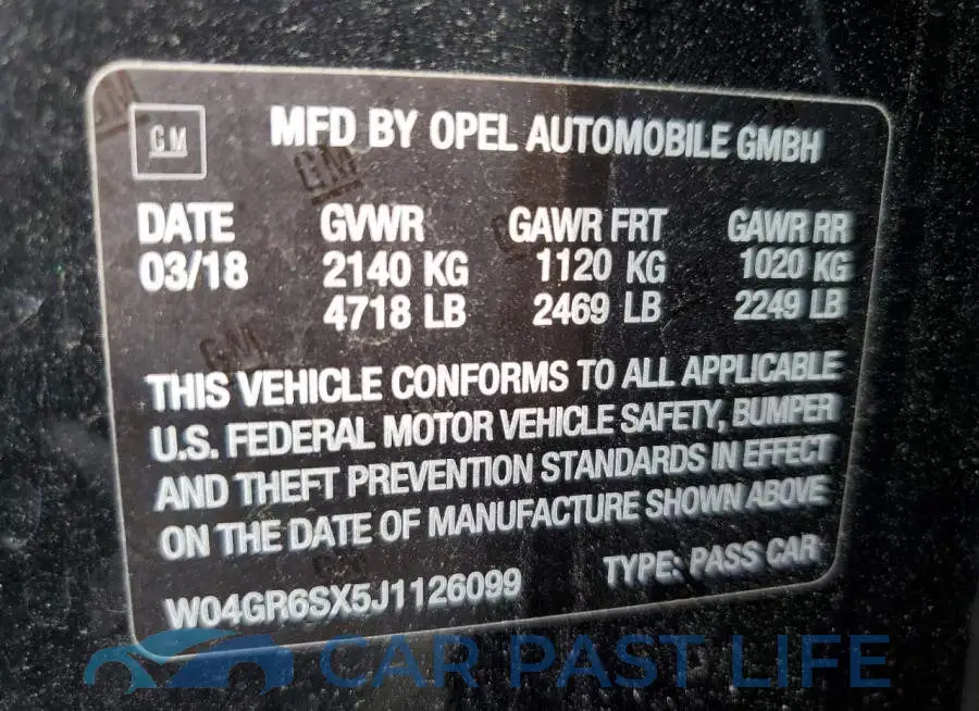 W04GR6SX5J1126099# 12