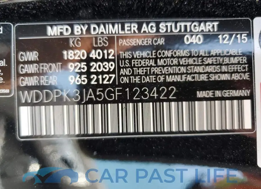 WDDPK3JA5GF123422# 12