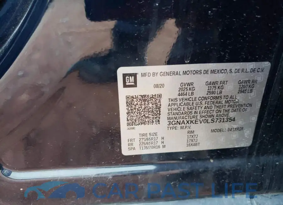 3GNAXKEV0LS731354# 12