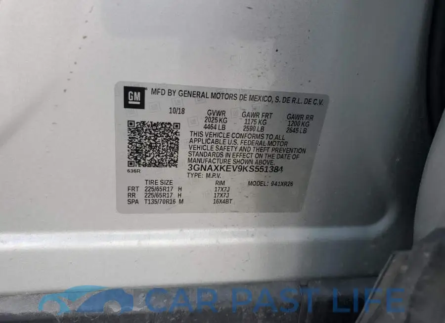 3GNAXKEV9KS551384# 12