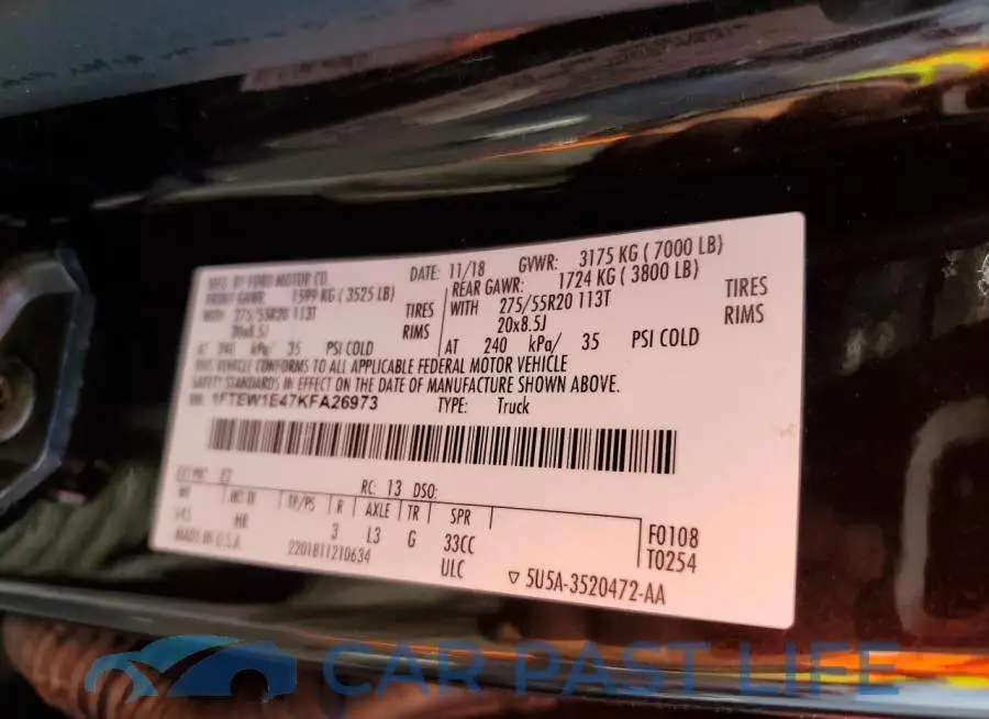 1FTEW1E47KFA26973# 12