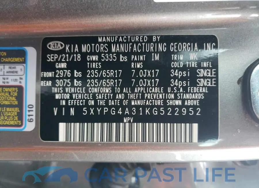 5XYPG4A31KG522952# 13