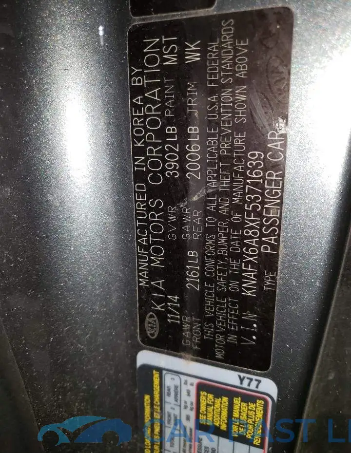 KNAFX6A8XF5371639# 12