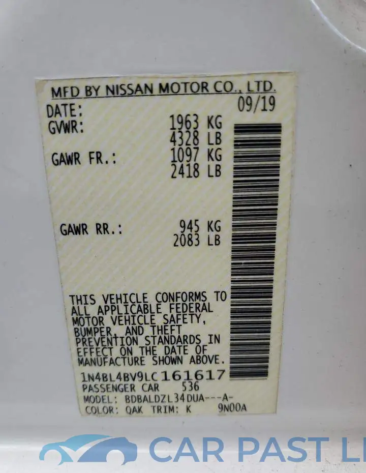 1N4BL4BV9LC161617# 13