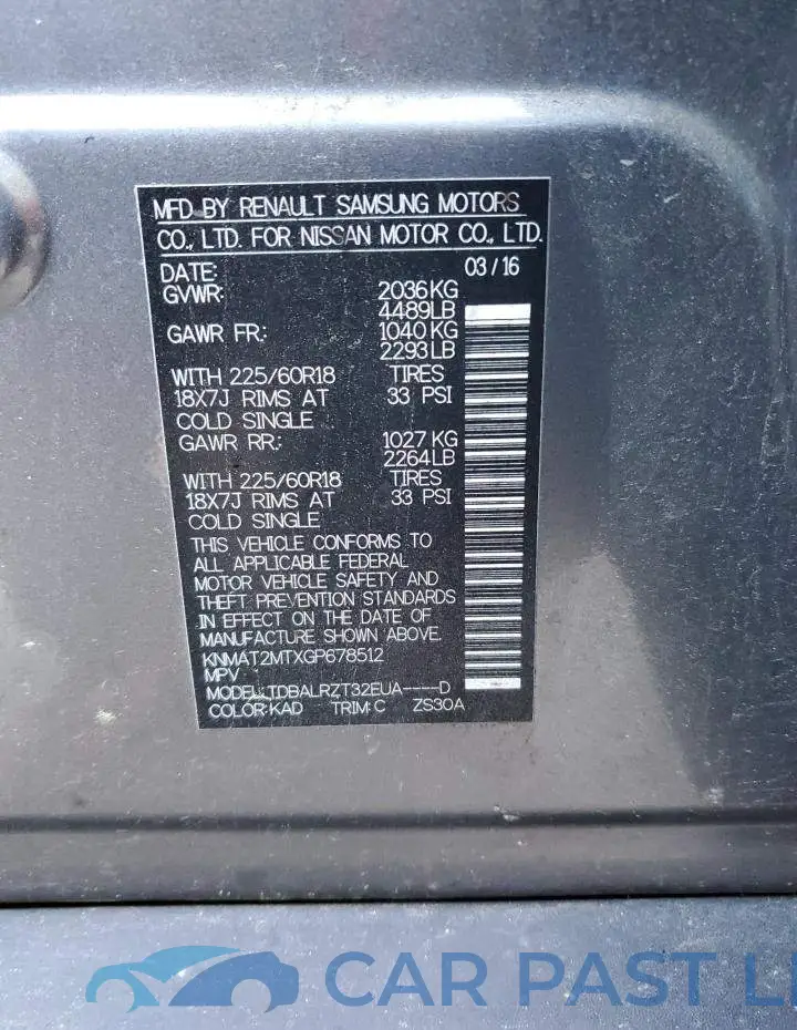 KNMAT2MTXGP678512# 13